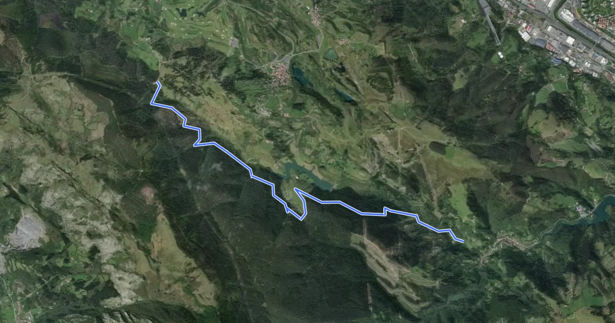 Маршрут Peñas Negras Ekoetxea - El Regato на спутниковом снимке