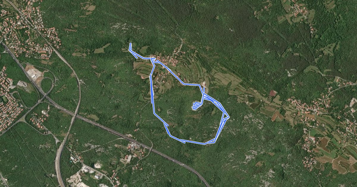 Маршрут Pešpot Slivno / Sentiero Slivia на спутниковом снимке