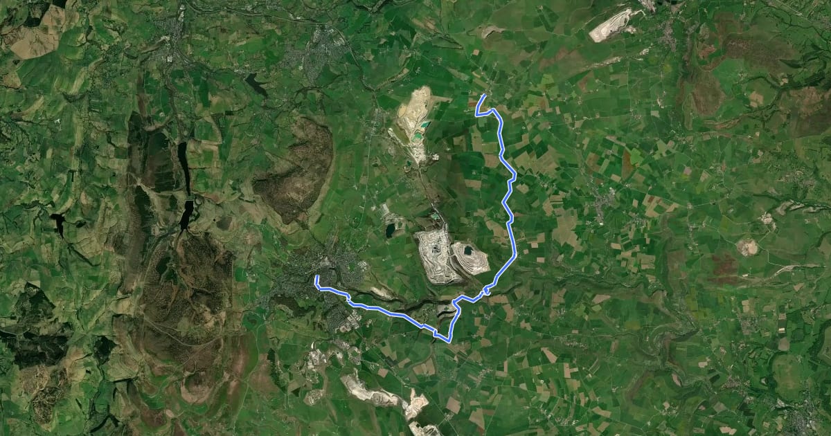 Маршрут Peak District Boundary Walk Stage 1 на спутниковом снимке