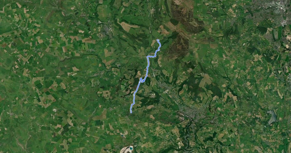 Маршрут Peak District Boundary Walk Stage 12 на спутниковом снимке
