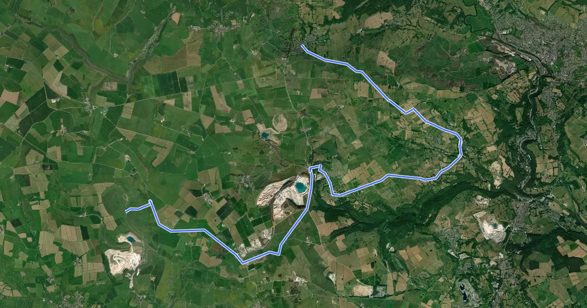Маршрут Peak District Boundary Walk Stage 13 на спутниковом снимке
