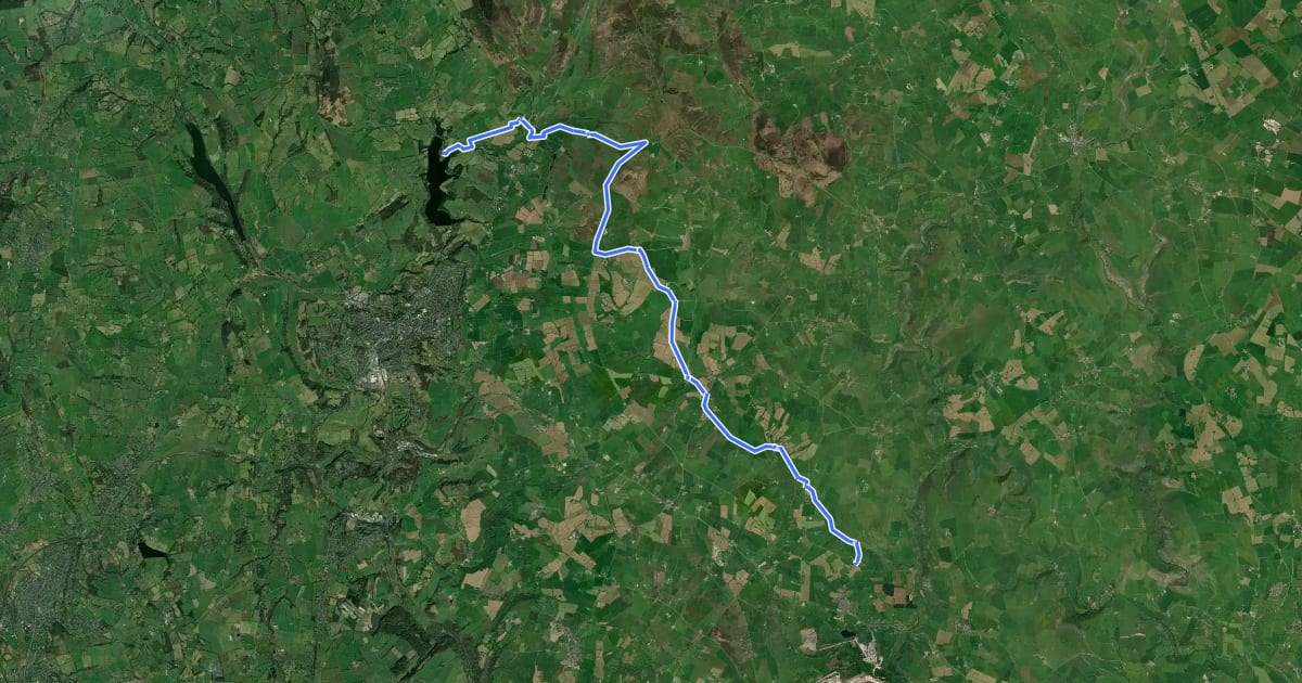 Маршрут Peak District Boundary Walk Stage 16 на спутниковом снимке