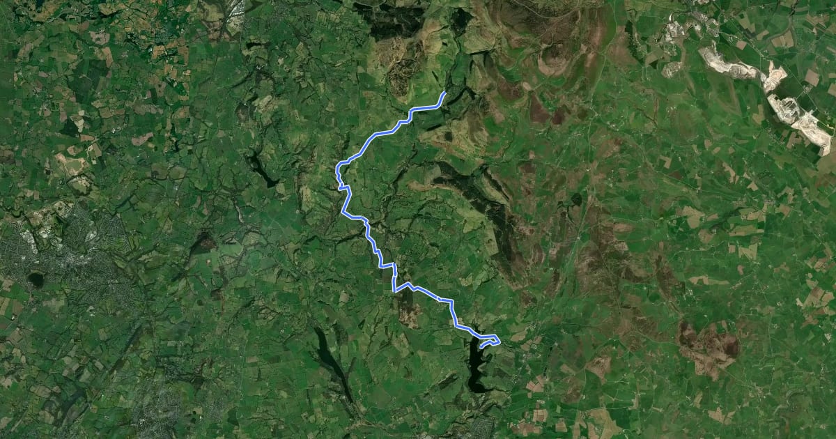 Маршрут Peak District Boundary Walk Stage 17 на спутниковом снимке