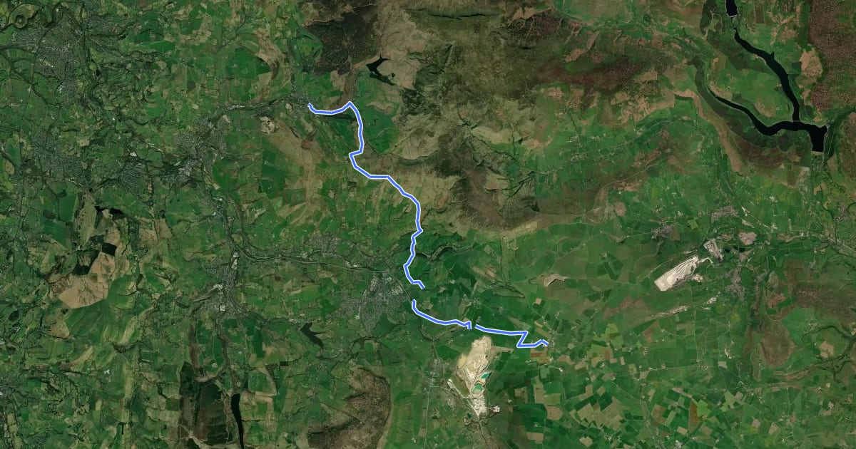 Маршрут Peak District Boundary Walk Stage 2 на спутниковом снимке