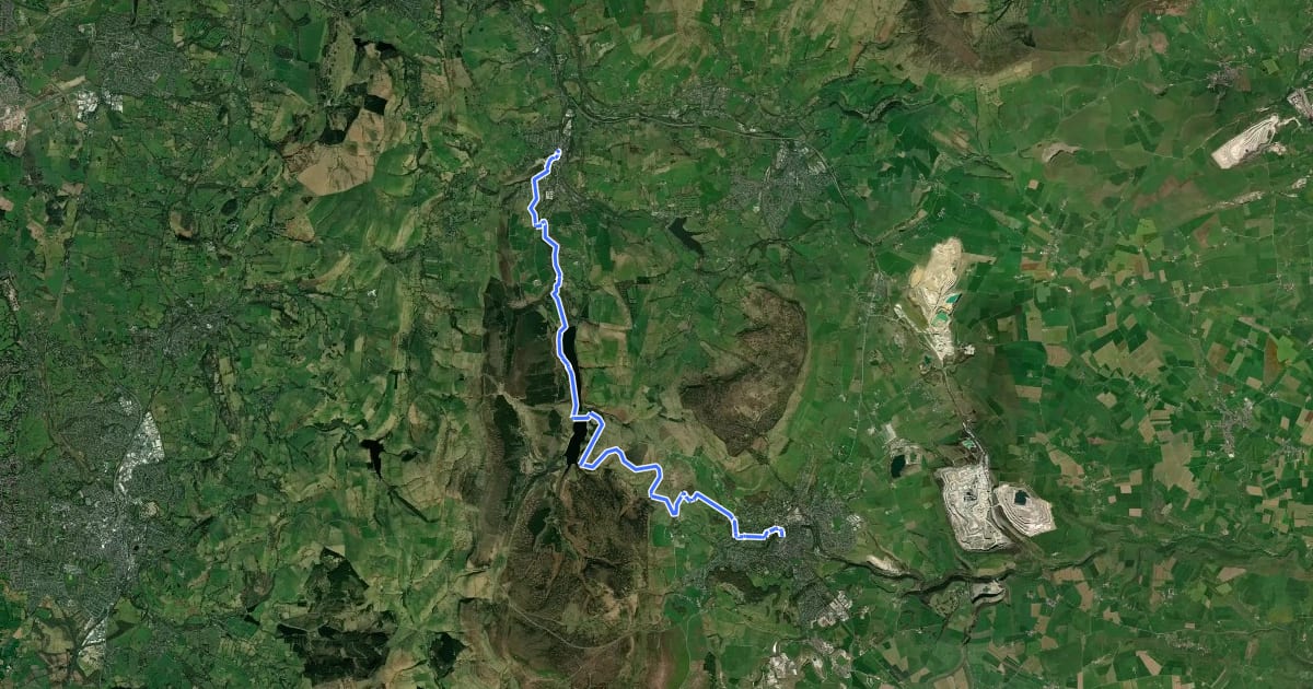 Маршрут Peak District Boundary Walk Stage 20 на спутниковом снимке