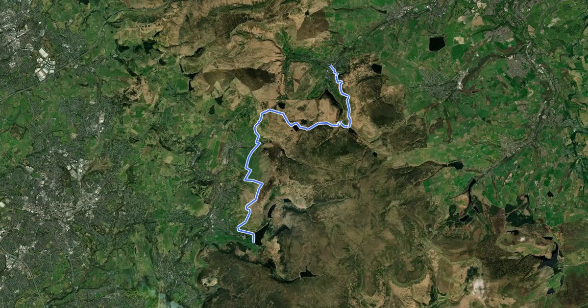 Маршрут Peak District Boundary Walk Stage 5 на спутниковом снимке