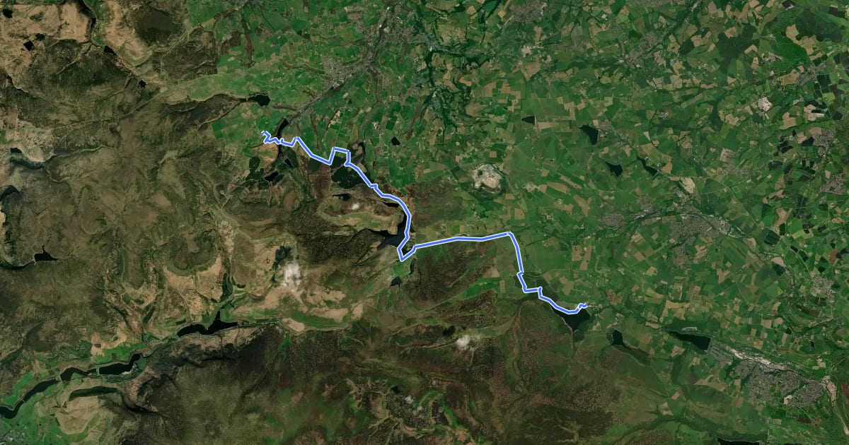 Маршрут Peak District Boundary Walk Stage 7 на спутниковом снимке
