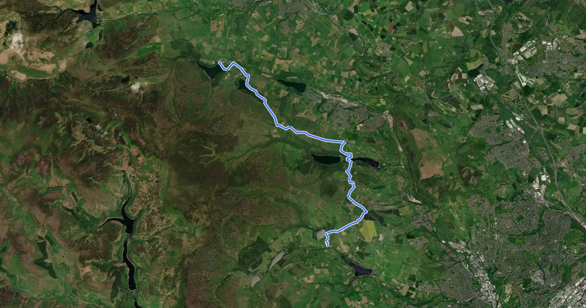 Маршрут Peak District Boundary Walk Stage 8 на спутниковом снимке