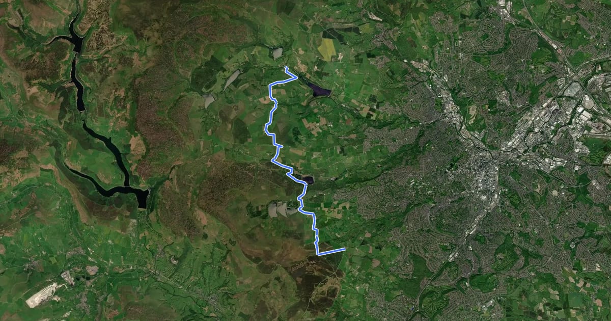 Маршрут Peak District Boundary Walk Stage 9 на спутниковом снимке