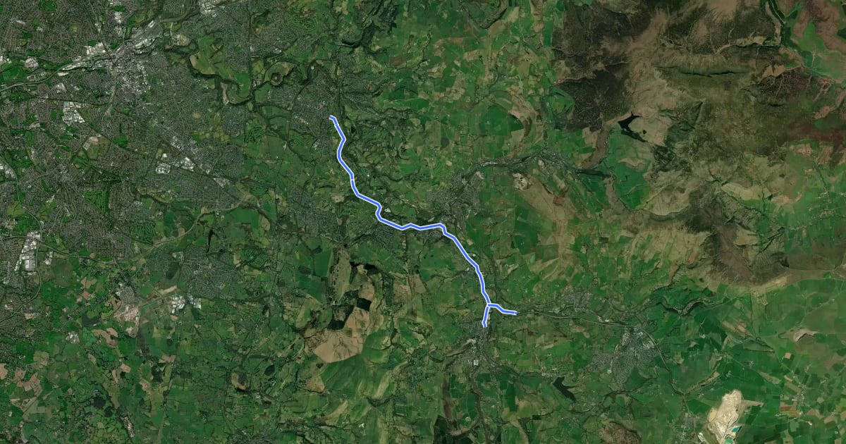 Маршрут Peak Forest Canal на спутниковом снимке