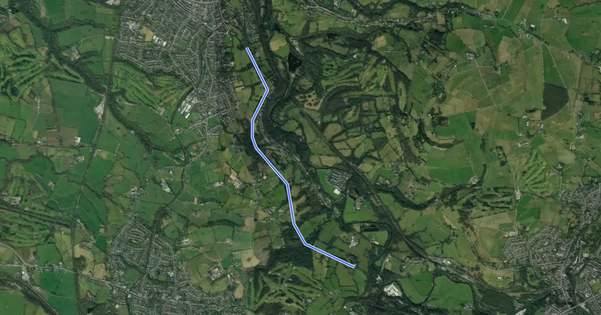 Маршрут Peak Forest Canal towpath - part Marple to Disley на спутниковом снимке