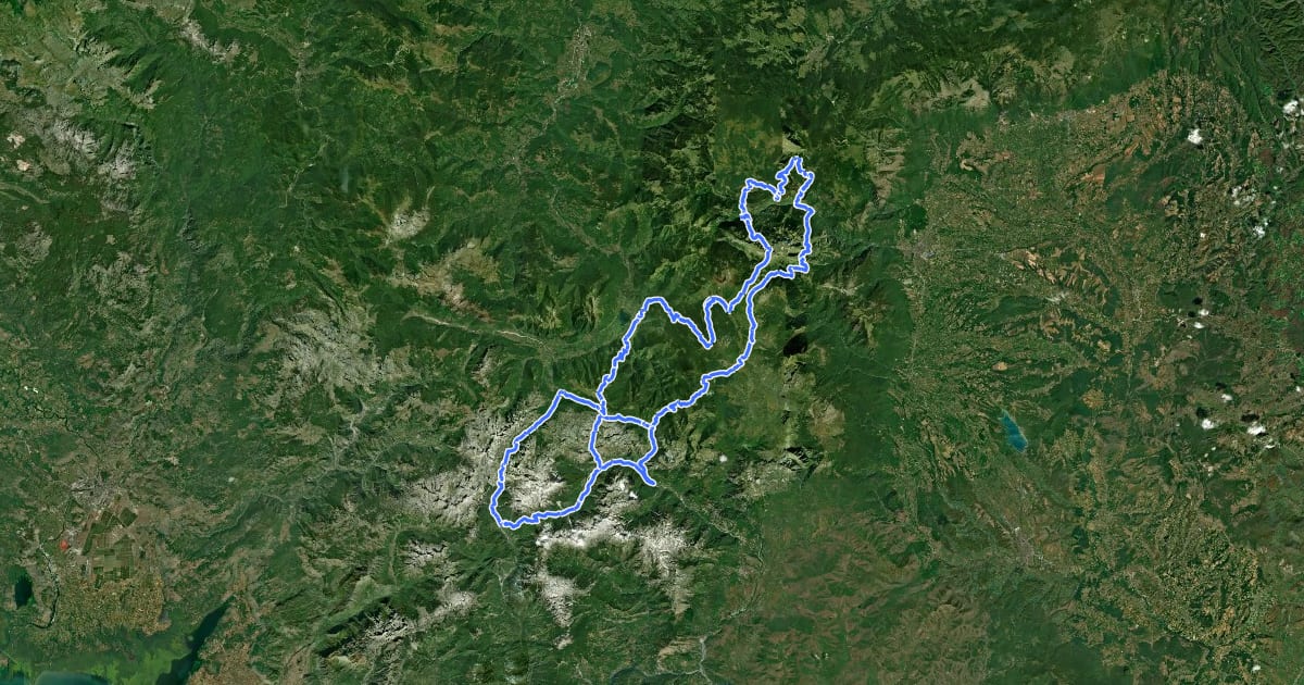 Маршрут Peaks of the Balkans на спутниковом снимке