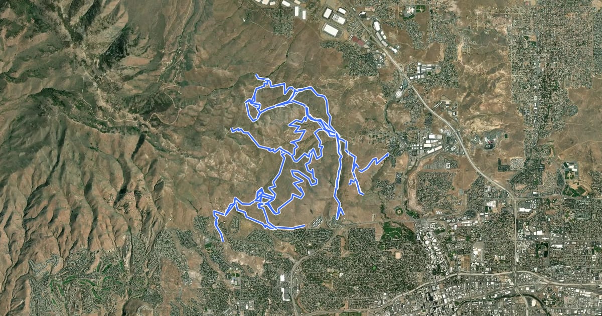 Маршрут Peavine Trail Network на спутниковом снимке