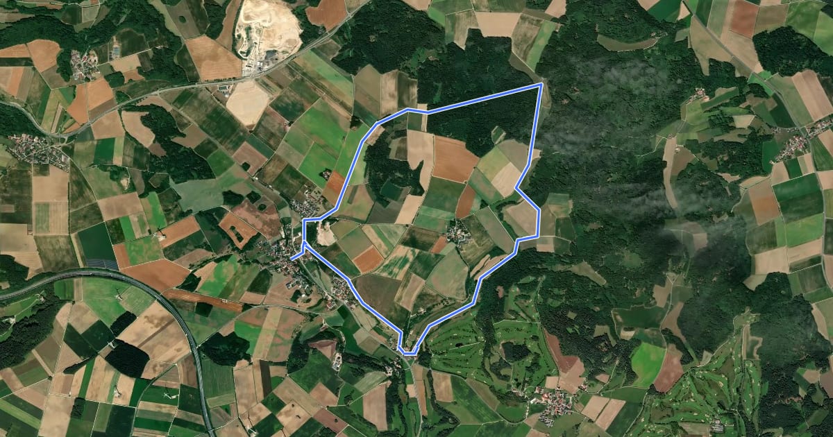 Маршрут Pechtalweg на спутниковом снимке