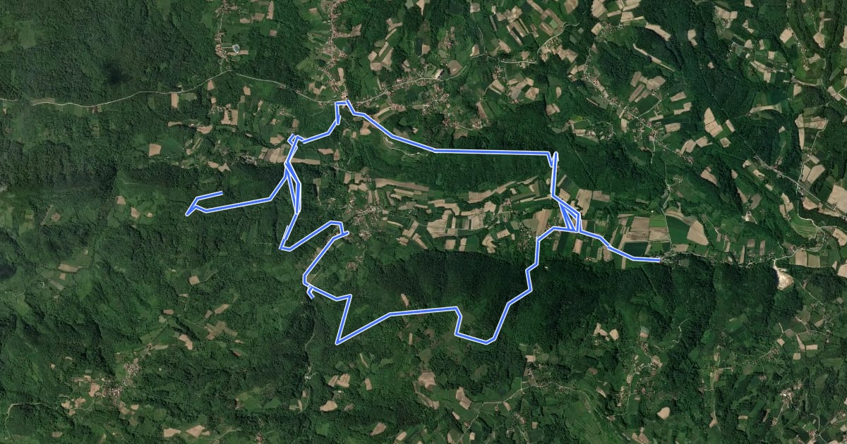Маршрут PED Majevica Hiking Trail на спутниковом снимке