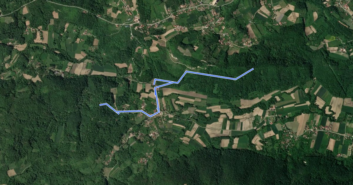 Маршрут PED Majevica Hiking Trail 2 на спутниковом снимке