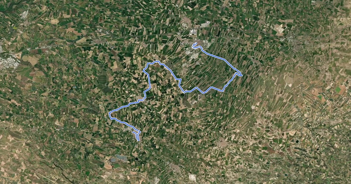 Маршрут Pedals del Canal d'Urgell на спутниковом снимке