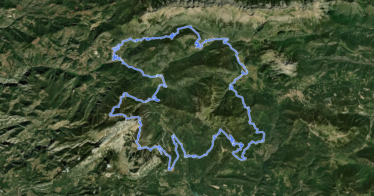 Маршрут Pedals del Pedraforca на спутниковом снимке