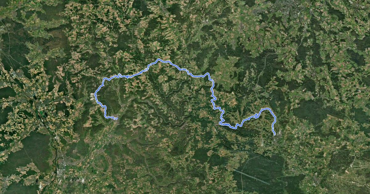 Маршрут Pegnitz - Ebermannstadt на спутниковом снимке