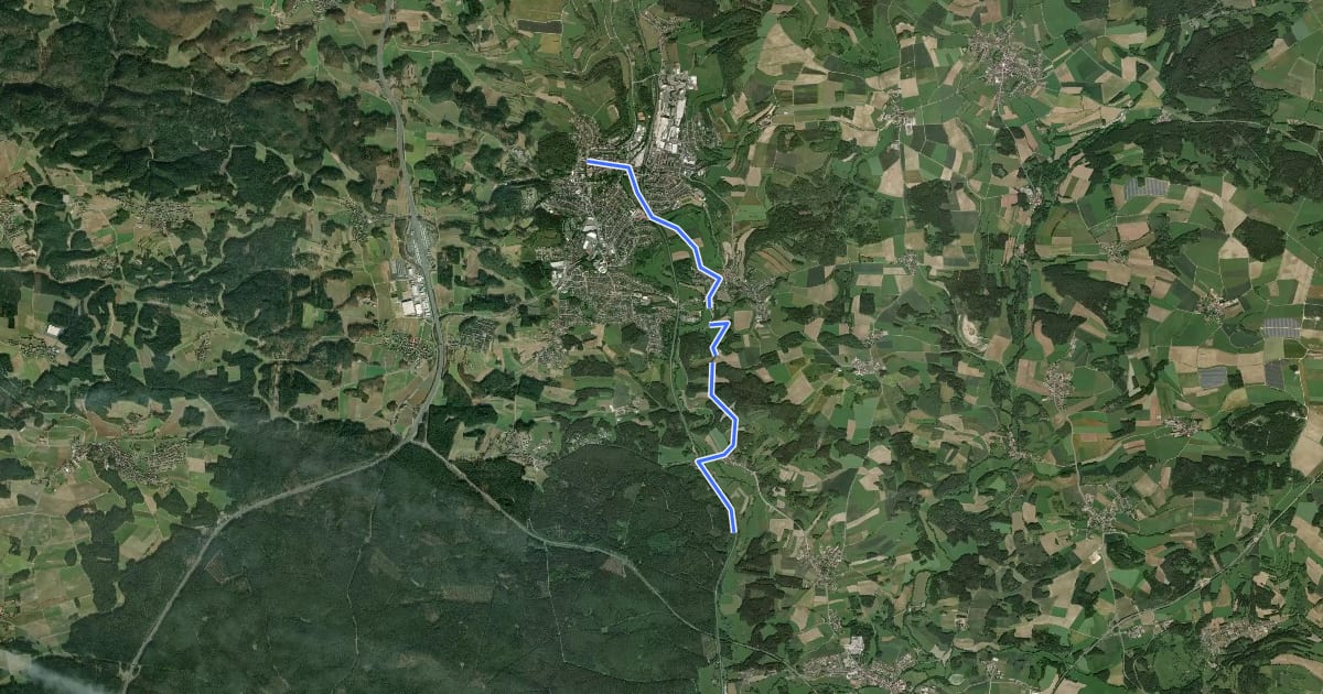 Маршрут Pegnitz-Hubertussteig на спутниковом снимке