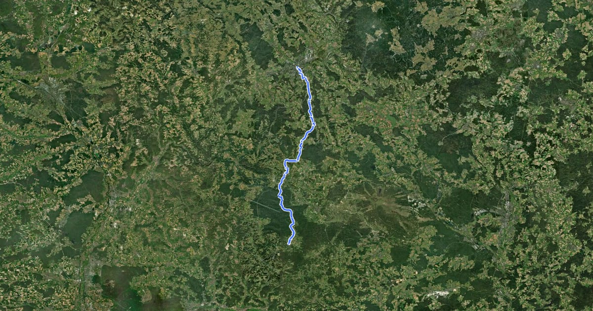 Маршрут Pegnitz-Radweg на спутниковом снимке