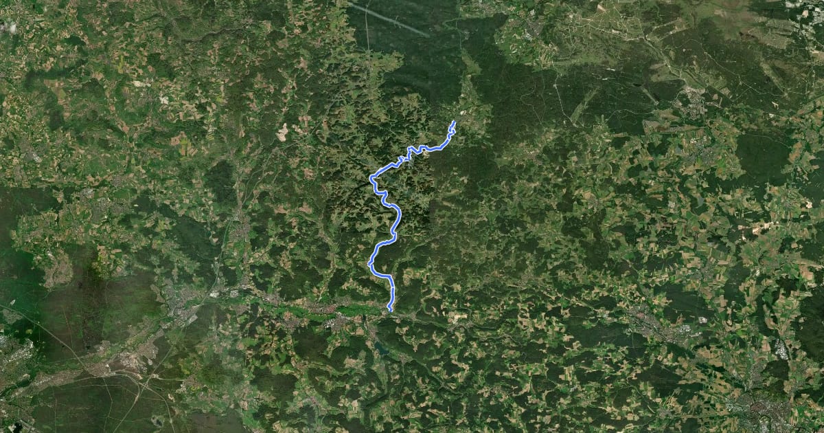 Маршрут Pegnitztalradweg на спутниковом снимке