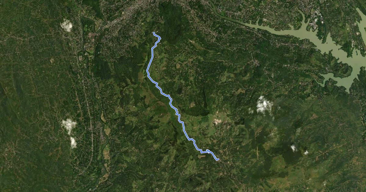 Маршрут Pekoe Trail - Stage 01 - Hantana to Galaha на спутниковом снимке