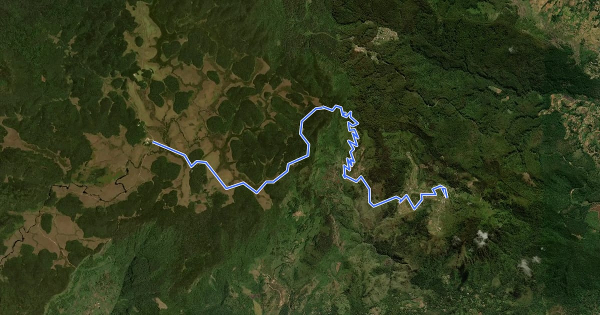 Маршрут Pekoe Trail - Stage 11 - Horton Plains to Udaweriya на спутниковом снимке