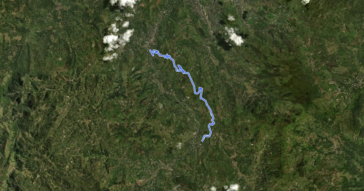 Маршрут Pekoe Trail - Stage 17 - Demodera to Hali-Ela на спутниковом снимке