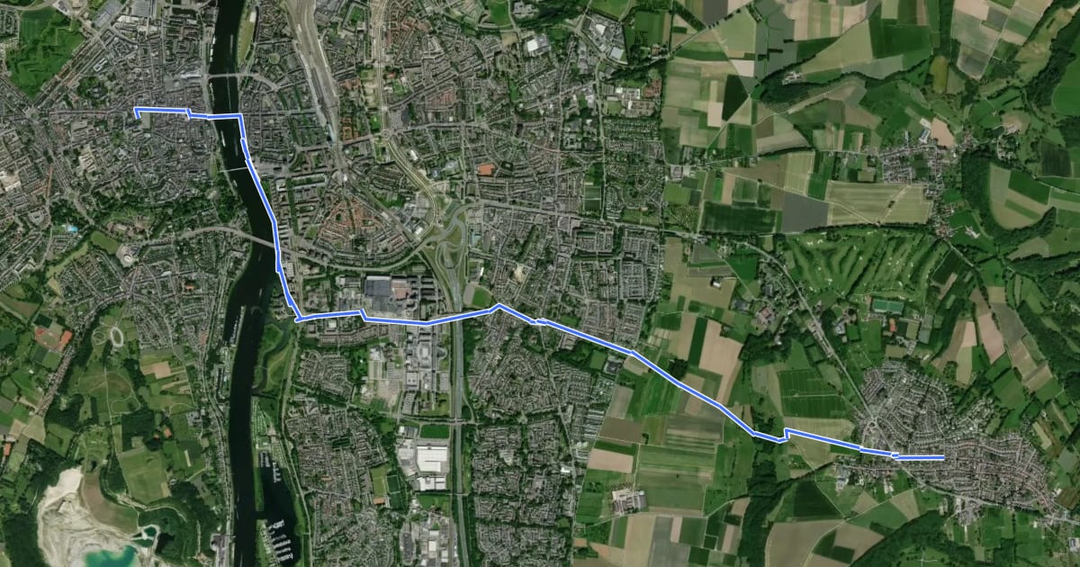 Маршрут Pelgrimspad 2 - 13b Aanlooproute Maastricht на спутниковом снимке