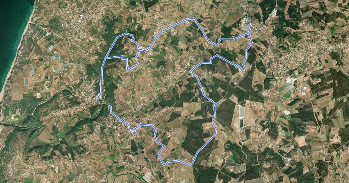 Маршрут Pelos Caminhos da Batalha do Vimeiro на спутниковом снимке