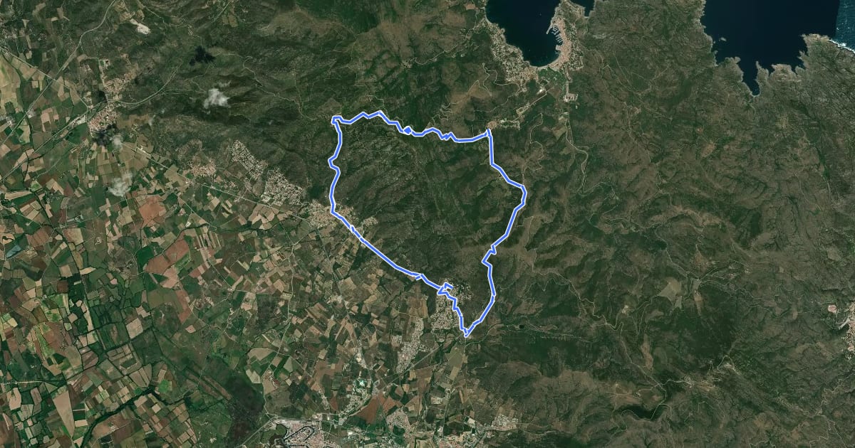 Маршрут Pels dominis de Sant Pere de Rodes на спутниковом снимке