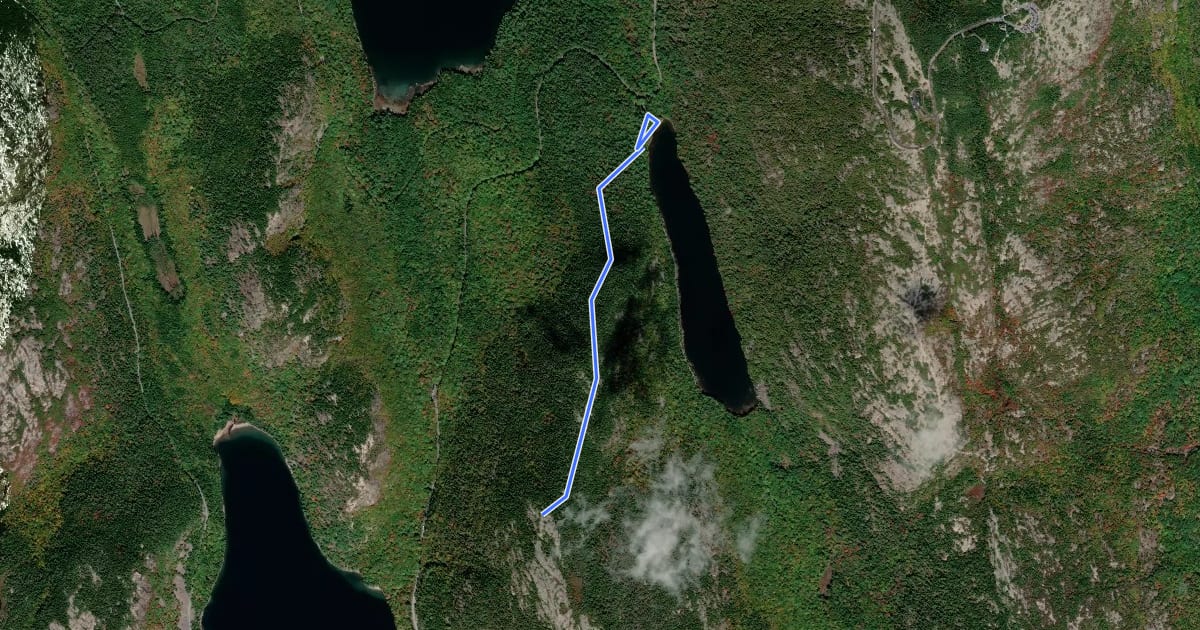 Маршрут Pemetic Mountain North Ridge Trail на спутниковом снимке