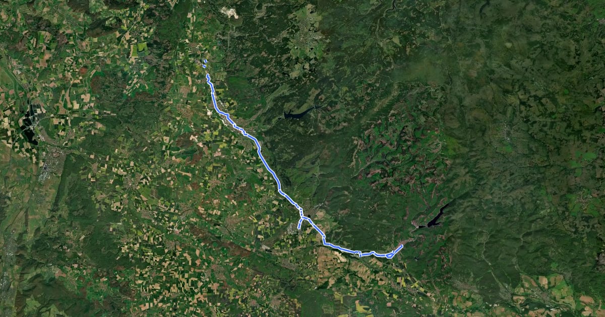 Маршрут Pendler-Alltagsroute am Harzrand на спутниковом снимке