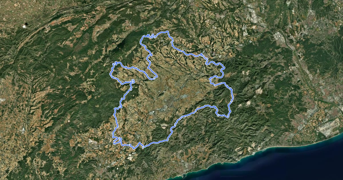 Маршрут Penedès 360 Trekking на спутниковом снимке