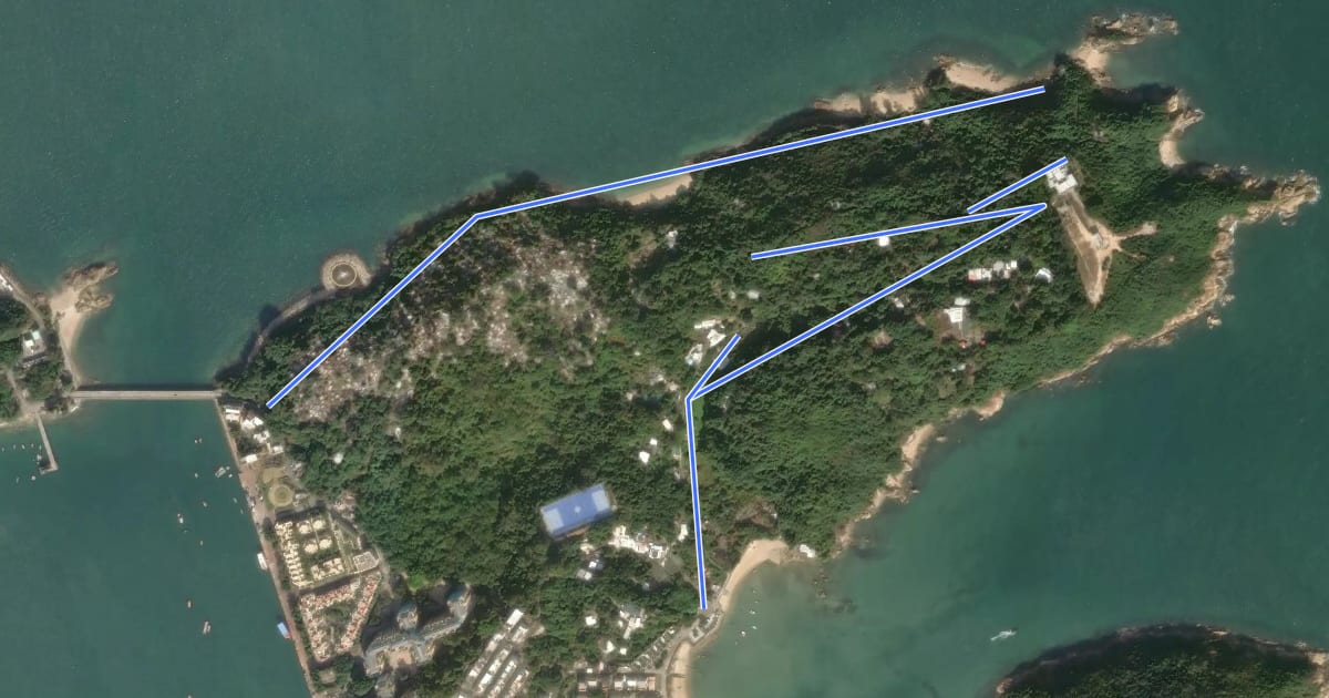 Маршрут Peng Chau Family Trail на спутниковом снимке