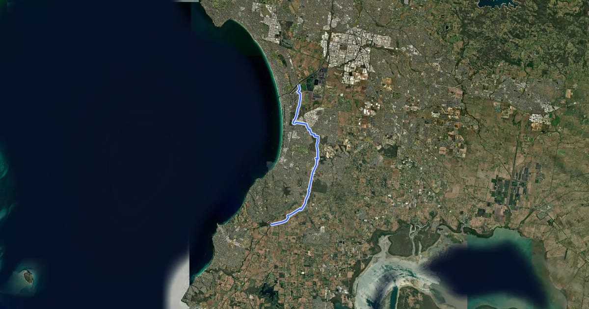 Маршрут Peninsula Link Trail на спутниковом снимке