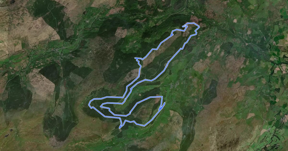 Маршрут Penmachno Trail на спутниковом снимке