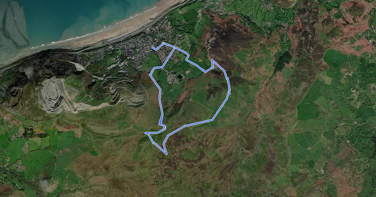 Маршрут Penmaenmawr Upland walk на спутниковом снимке