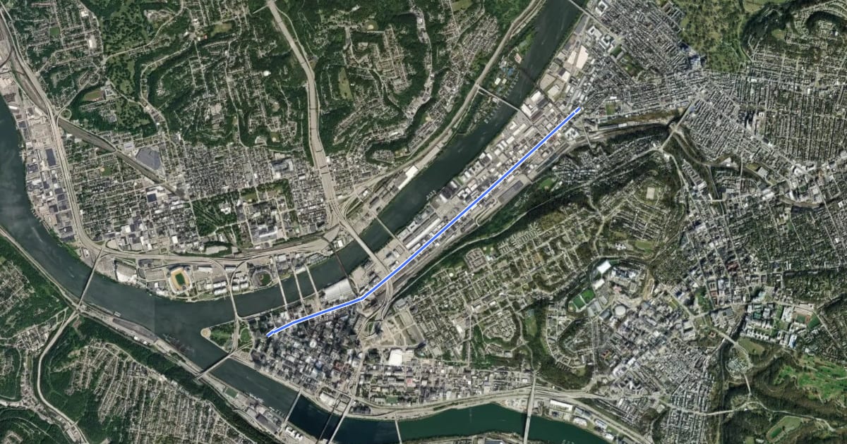 Маршрут Penn Avenue на спутниковом снимке