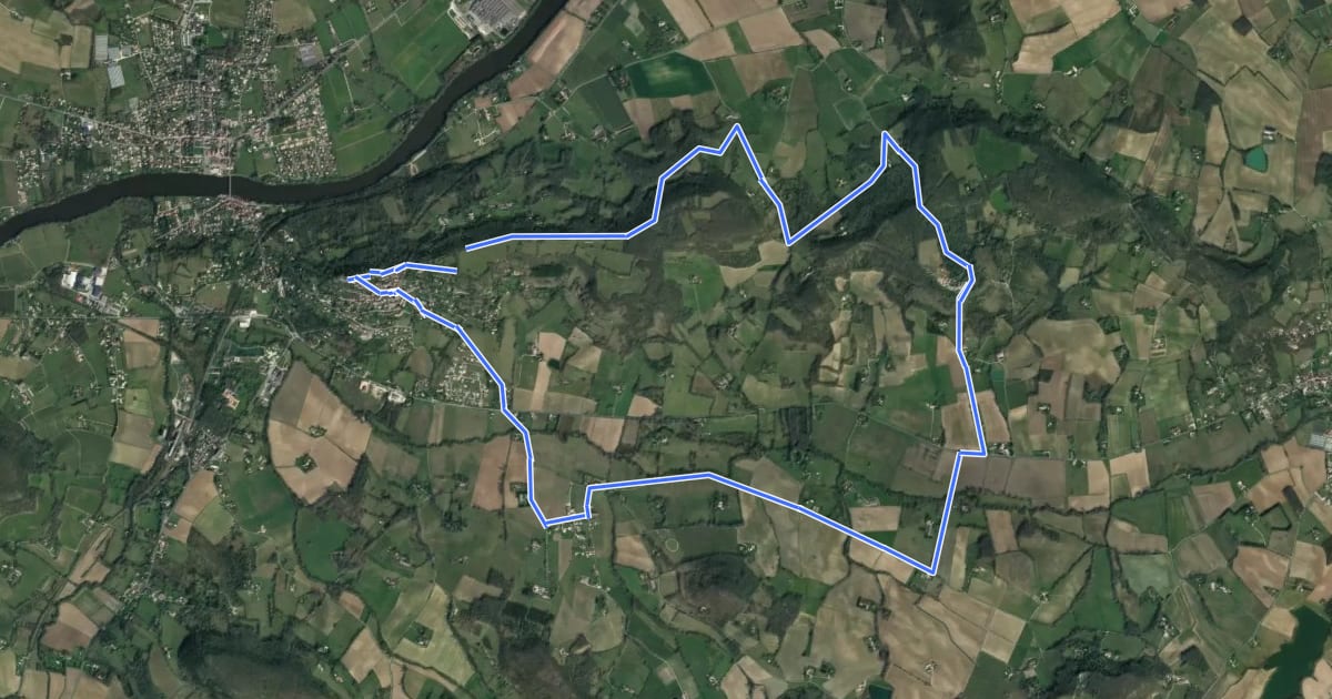Маршрут Penne-d’Agenais, vers le château de Noaillac - 13,2km на спутниковом снимке