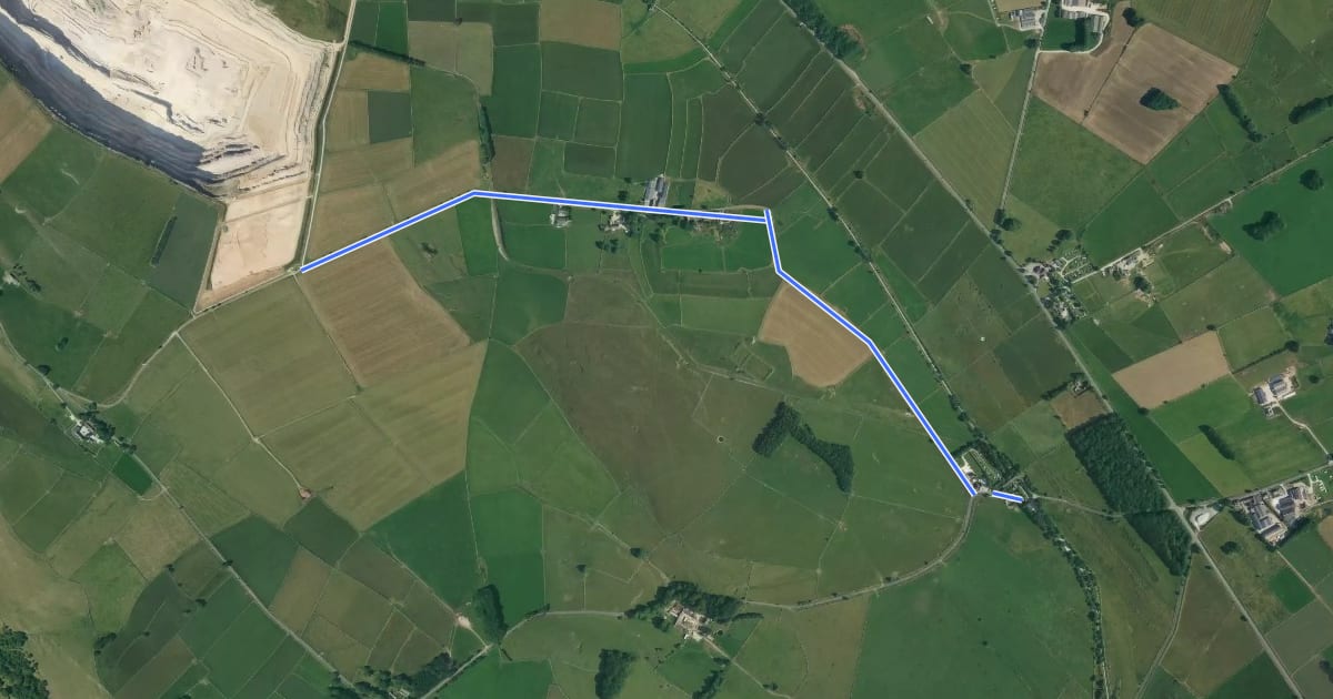 Маршрут Pennine Cycleway (on road alternative) на спутниковом снимке