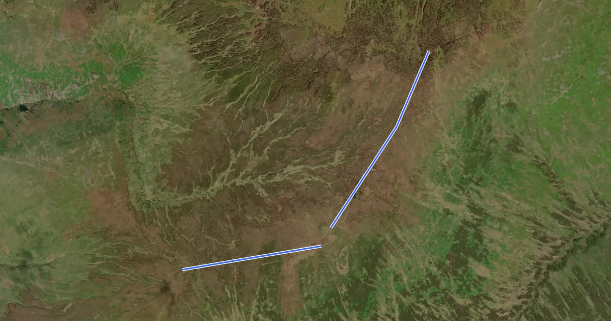 Маршрут Pennine Way (Tan Hill to Yetholm) - deviation to The Cheviot via Scotsman's Cairn на спутниковом снимке