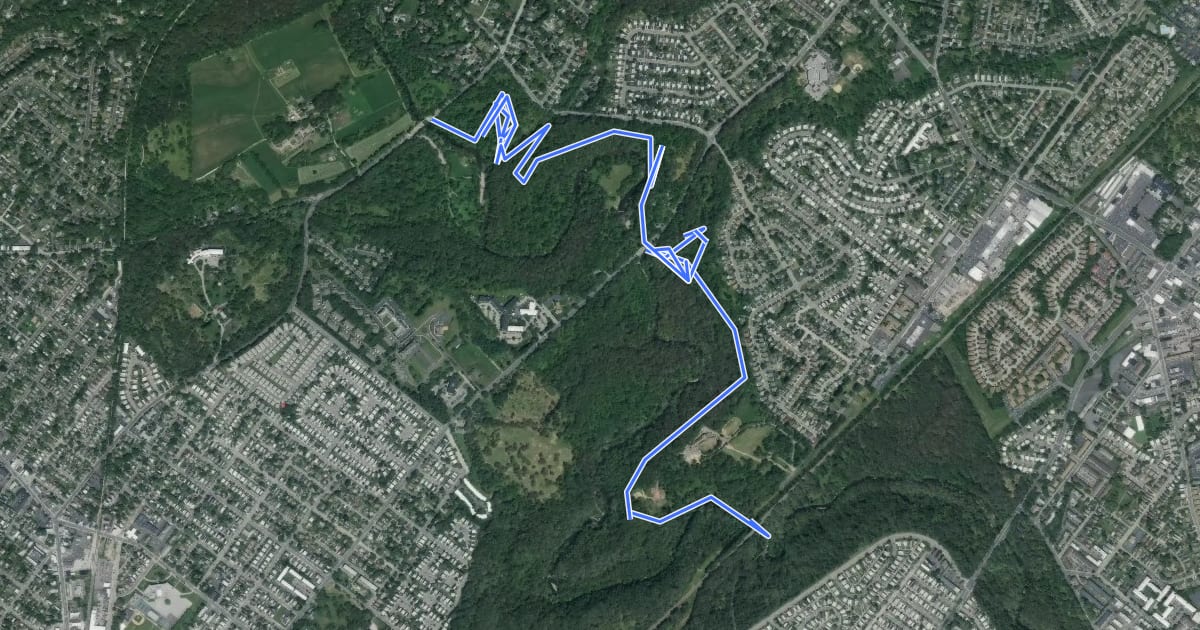 Маршрут Pennypack Creek Trail на спутниковом снимке