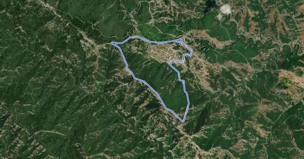 Маршрут Pentelofos Romaniou Circular Trail на спутниковом снимке