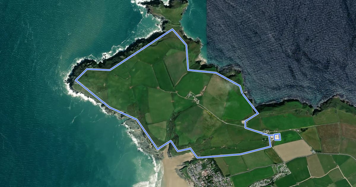 Маршрут Pentire headland walk, North Cornwall на спутниковом снимке