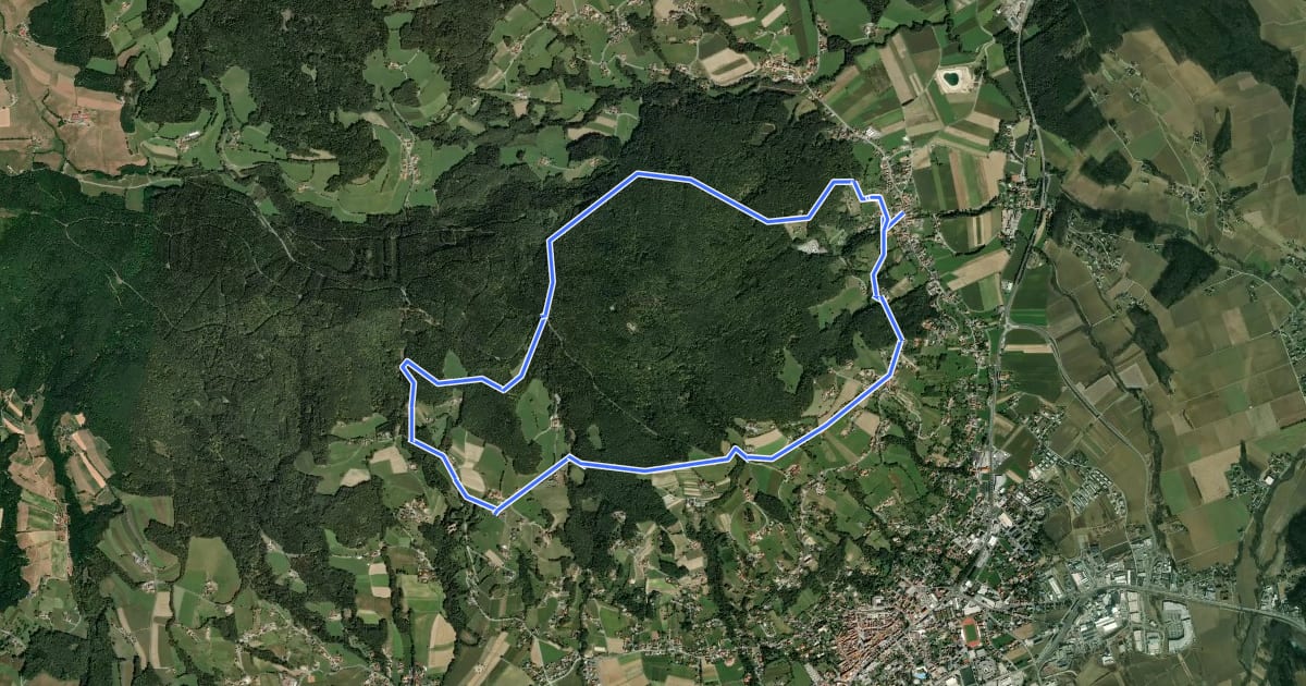 Маршрут Penzendorf Wanderweg 2 на спутниковом снимке