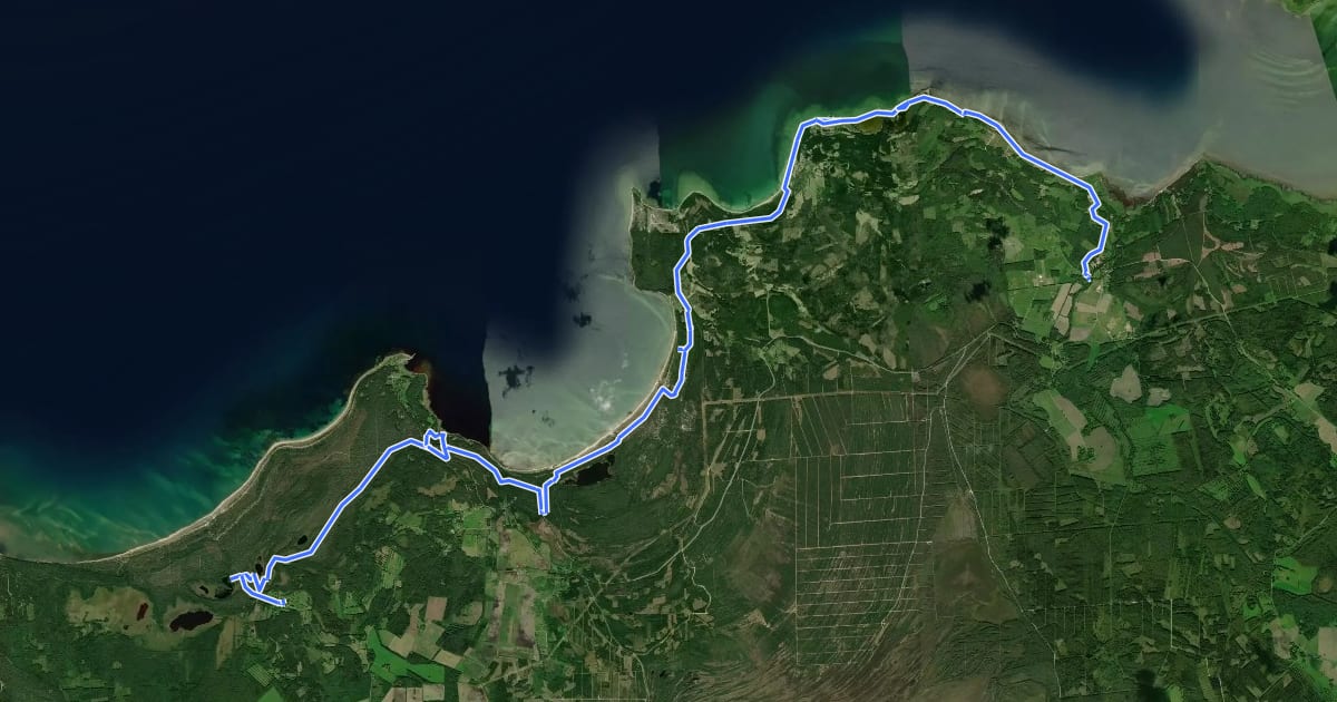 Маршрут Peraküla-Aegviidu-Ähijärve haru. I lõik: Peraküla-Vihterpalu на спутниковом снимке