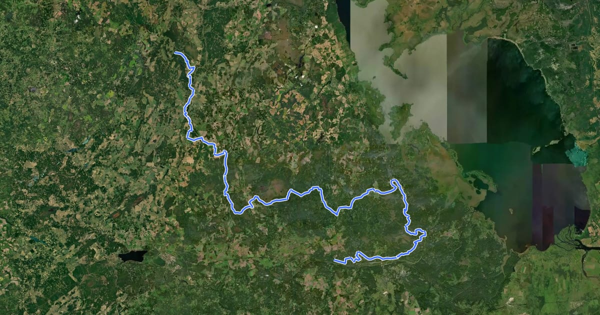 Маршрут Peraküla-Aegviidu-Ähijärve rattarada. IX lõik: Kiidjärve - Piusa на спутниковом снимке