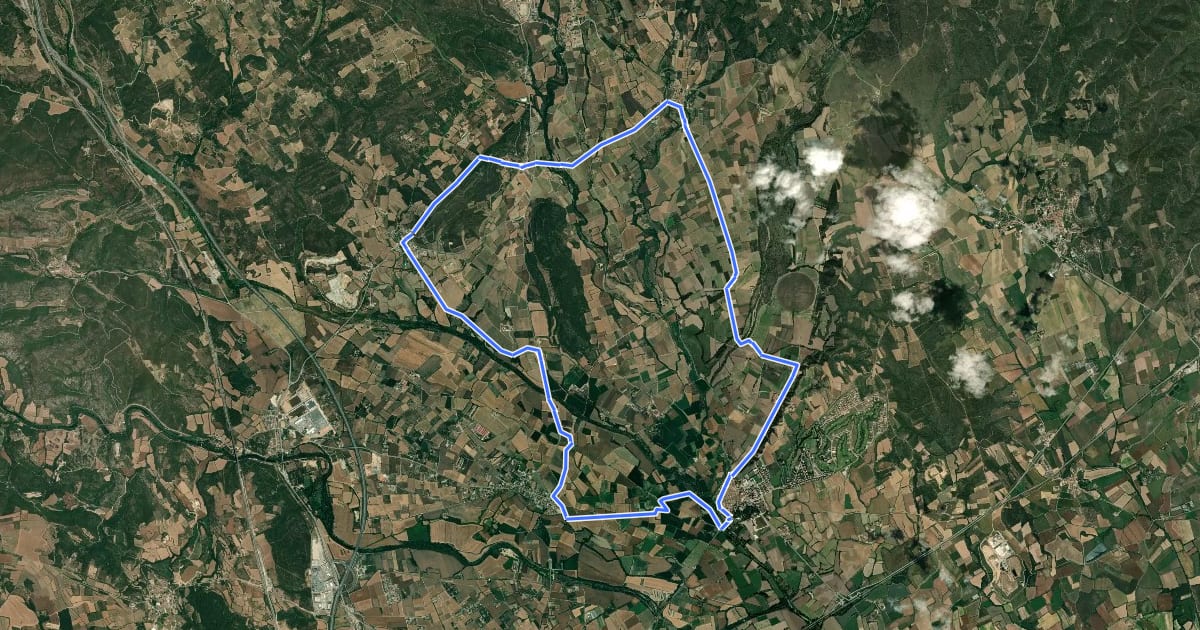 Маршрут Peralada - Serra d'Altrera на спутниковом снимке